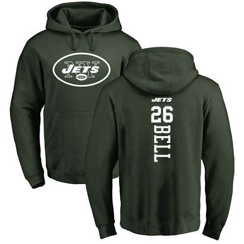New York Jets Men Green LeVeon Bell Backer NFL Football 26 Pullover Hoodie Sweatshirts